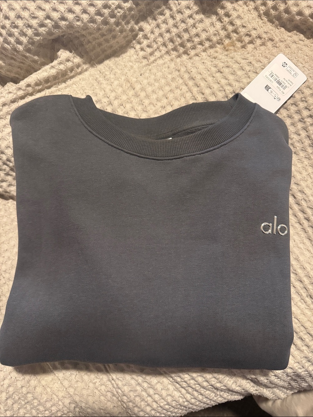ALO Yoga Women's Crew Neck Sweatshirt in Dark Gray